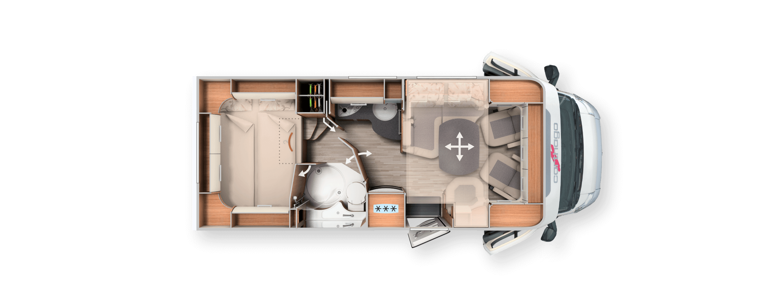 Grundriss Beispiel Carthago c-tourer T 142 DB Lightweight